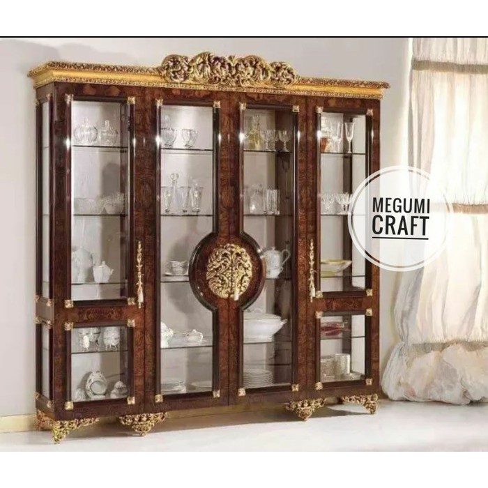 Lemari hias almari pajangan kayu jati mebel jepara furniture minimalis |  Shopee Indonesia