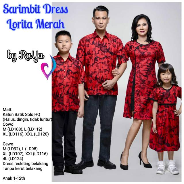 Jual Pasti Ori Sarimbit dress IMLEK LORITA MERAH seragam batik keluarga  baju anak perempuan pakaian Natal Indonesia|Shopee Indonesia