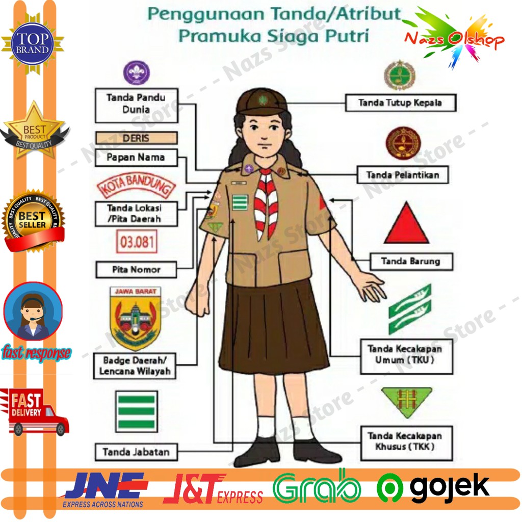 Jual Atribut Tanda Pengenal Pramuka Siaga Putri Indonesia|Shopee Indonesia
