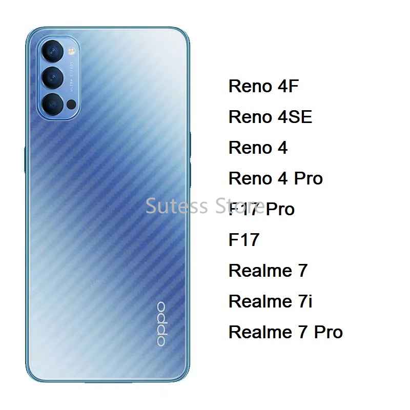 OPPO Reno 4F 4 4SE F17 Pro Realme 7 Pro 7i C17 Carbon Fiber Phone Back Film  Soft | Shopee Indonesia