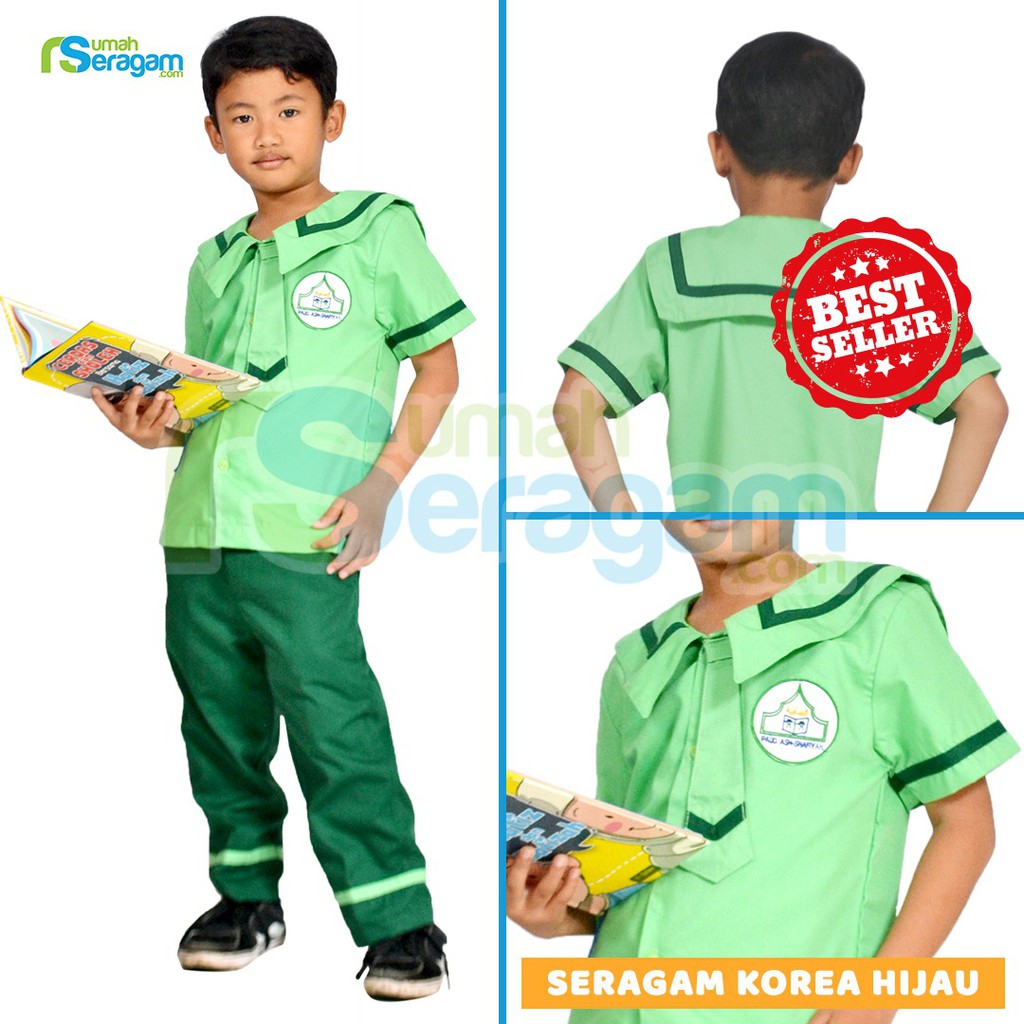 Jual SERAGAM SEKOLAH PAUD, TK, SD | BAJU MUSLIM TK MODEL KOREA | SERAGAM  KOREA LAKI LAKI +LOGO SEKOLAH Indonesia|Shopee Indonesia