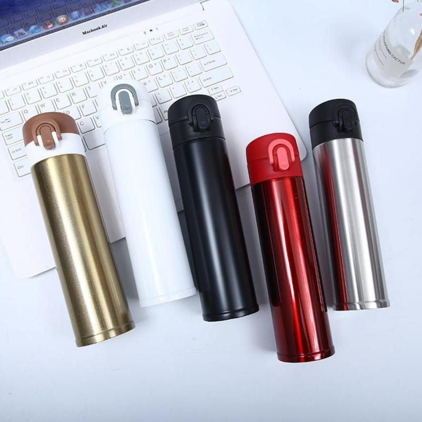 CGK.26My21ғ&quot; Termos kancing botol thermos air tahan panas dingin termos  slim polos 400 ML | Shopee Indonesia