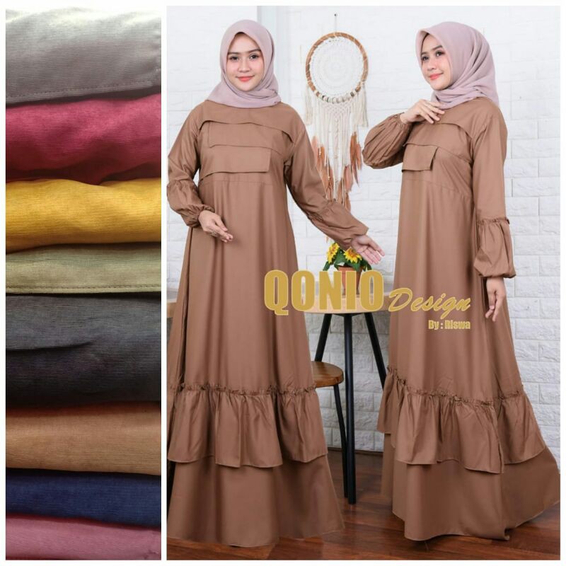 Jual gamis bahan Toyobo tebal adem halus Indonesia|Shopee Indonesia