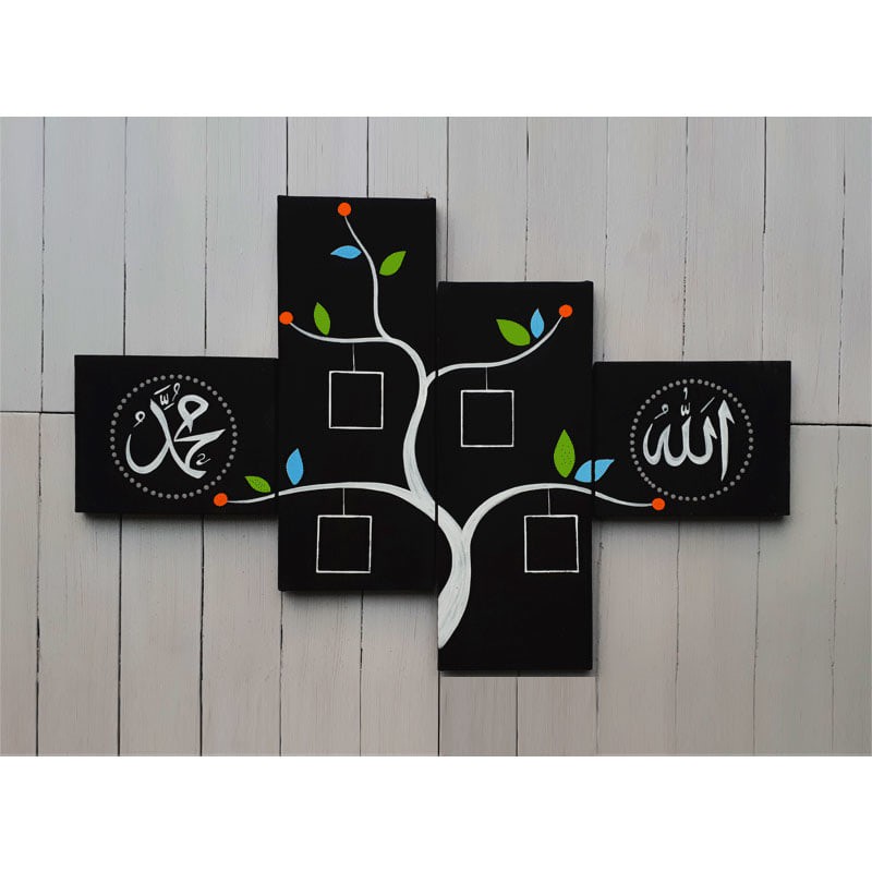 Jual Lukisan Kaligrafi Asli Buatan Tangan Motif Pohon & Kotak Background Hitam/Hiasan Dinding Minimalis Indonesia|Shopee Indonesia 800_X_800_jpg