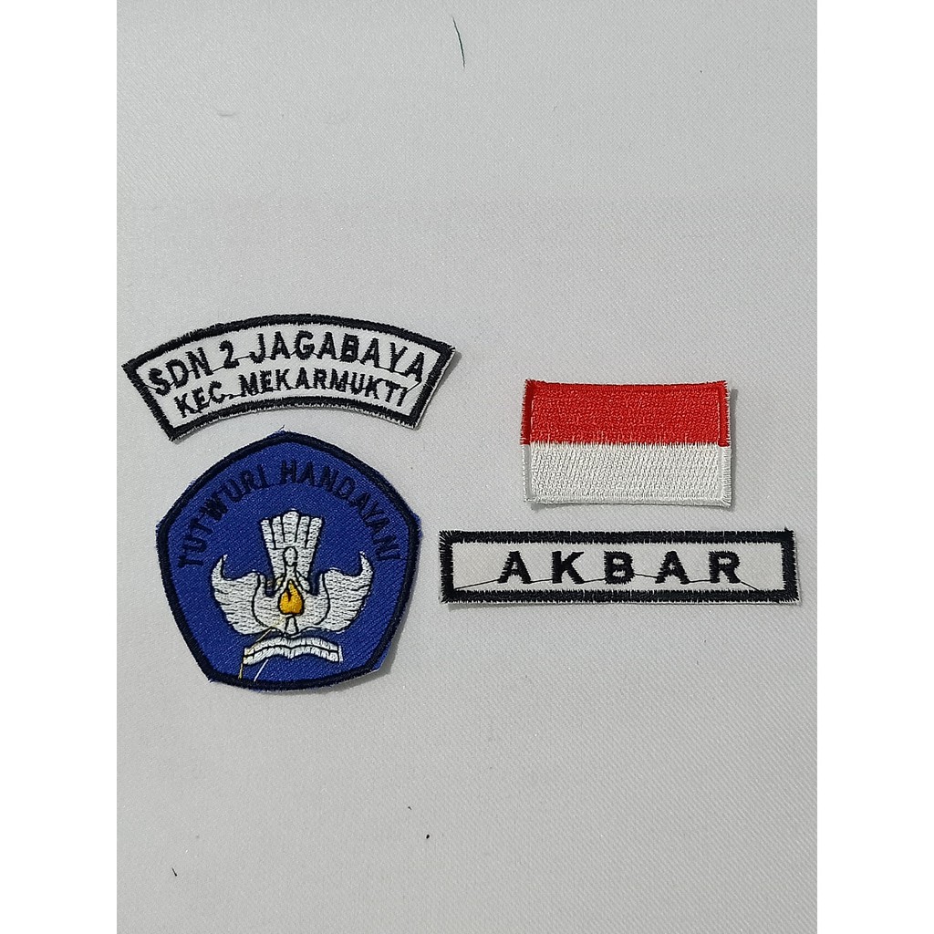 Jual Satu paket atribut sekolah SD / nama , bendera , tut wuri , lokasi  Indonesia|Shopee Indonesia