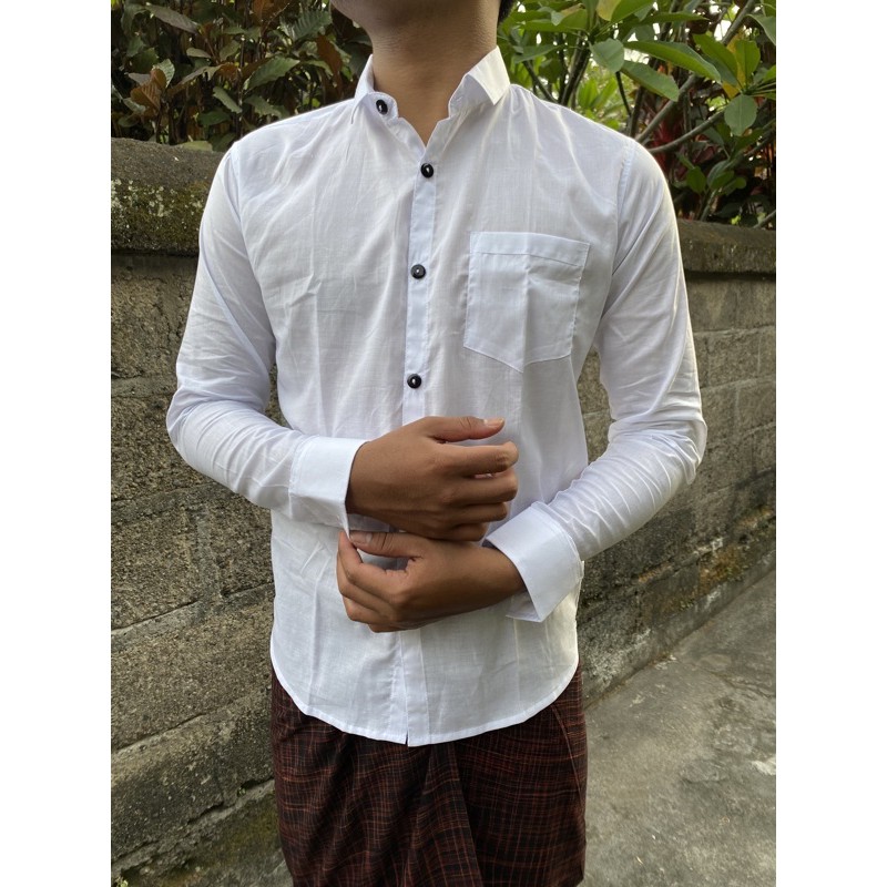 Jual Baju Kemeja Sembahyang Putih Bali Indonesia|Shopee Indonesia