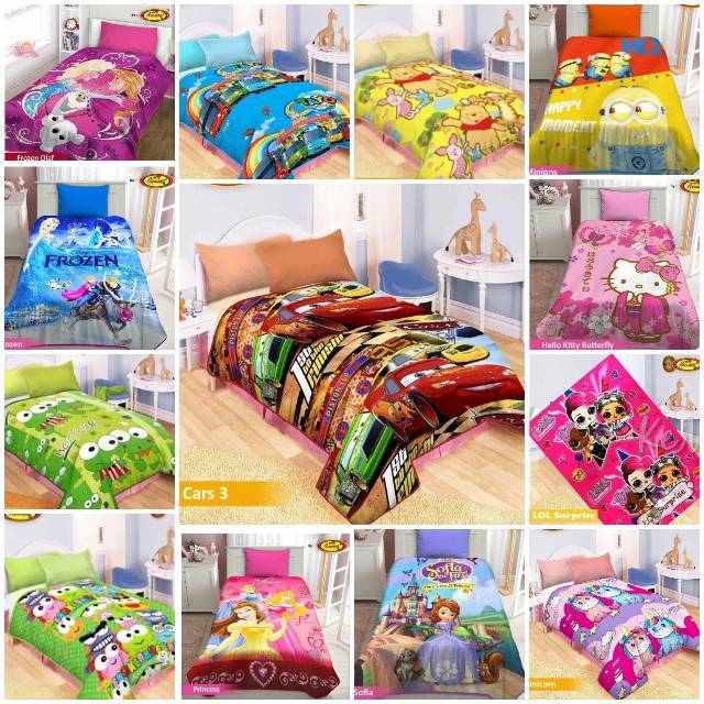 Jual 14 motif baru! Selimut akiko panel sutra 150x200 cm hello kitty  keroppi cars ukuran besar murah anak Indonesia|Shopee Indonesia