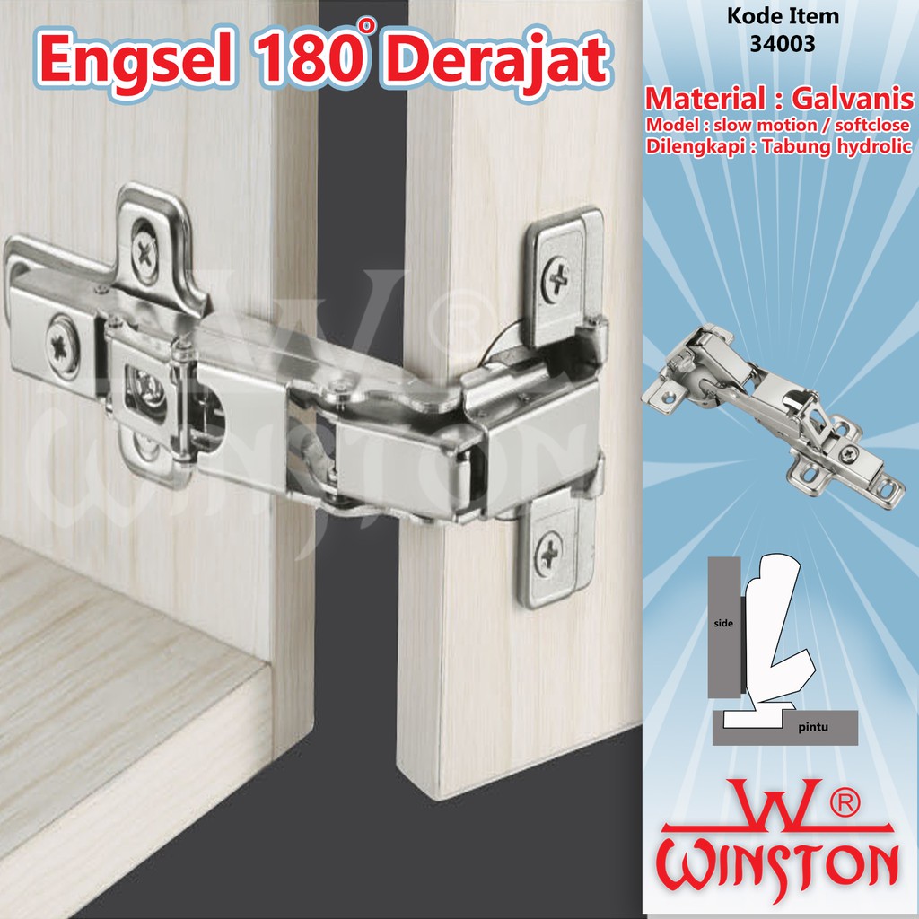 ENGSEL SUDUT 180 DERAJAT ENGSEL BUAYA SLOW MOTION WINSTON | Shopee Indonesia