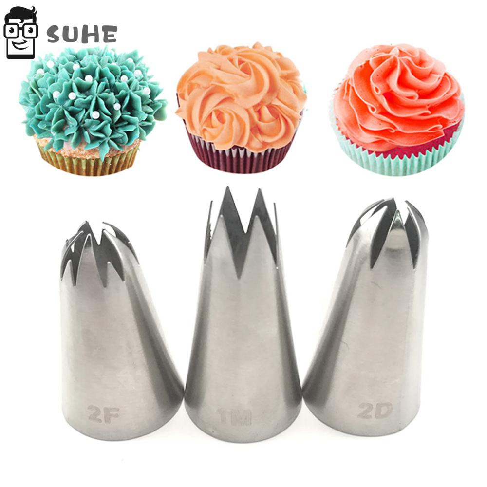 Suhe 1 / 3pcs / Set Spuit Piping Icing Bentuk Bunga Mawar Rusia Bahan  Stainless Steel Untuk Dekorasi Kue | Shopee Indonesia
