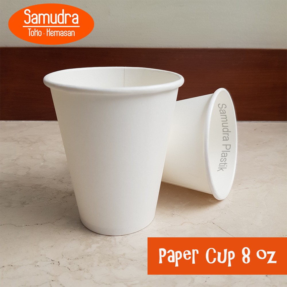 Paper Cup 8 oz Polos / Gelas Kertas Kopi Tanpa Tutup | Shopee Indonesia