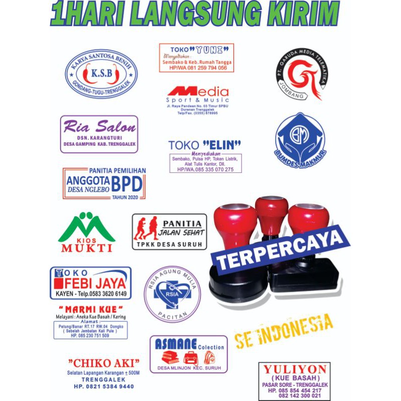 Stempel Toko, Lunas, Nama dll. Flash otomatis 1 warna | Shopee Indonesia