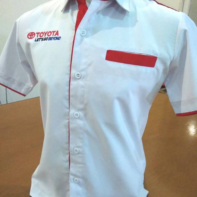 Jual Seragam Toyota Baju Kemeja Toyota Merah Putih Let&rsquo;s Go Beyond  Indonesia|Shopee Indonesia