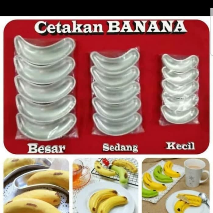 CETAKAN KUE BENTUK PISANG UKIRAN 15CM X 3CM Isi 10 pcs / BANANA CAKE |  Shopee Indonesia