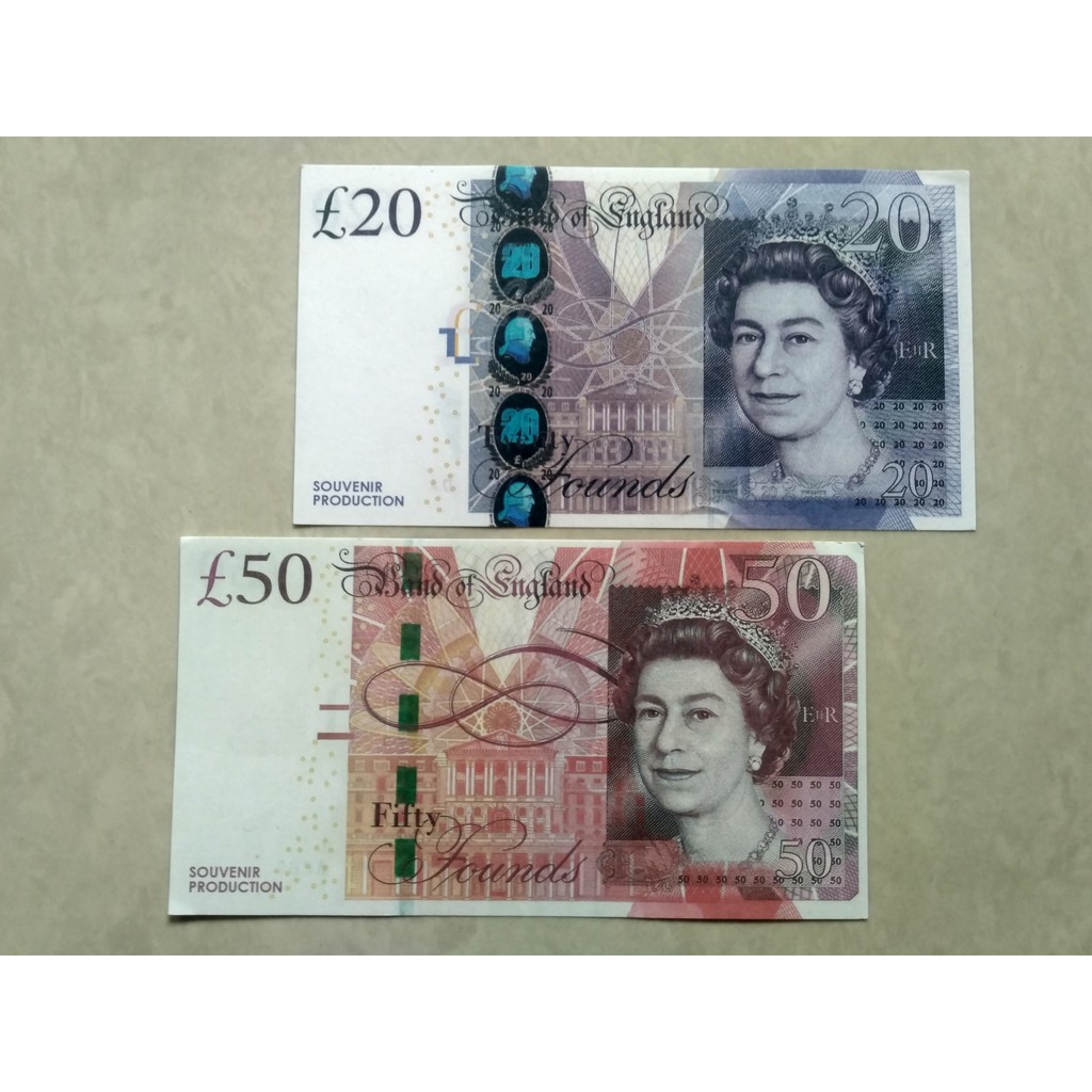 REPLIKA POUNDSTERLING INGGRIS 50 DAN 20 GBP | Shopee Indonesia