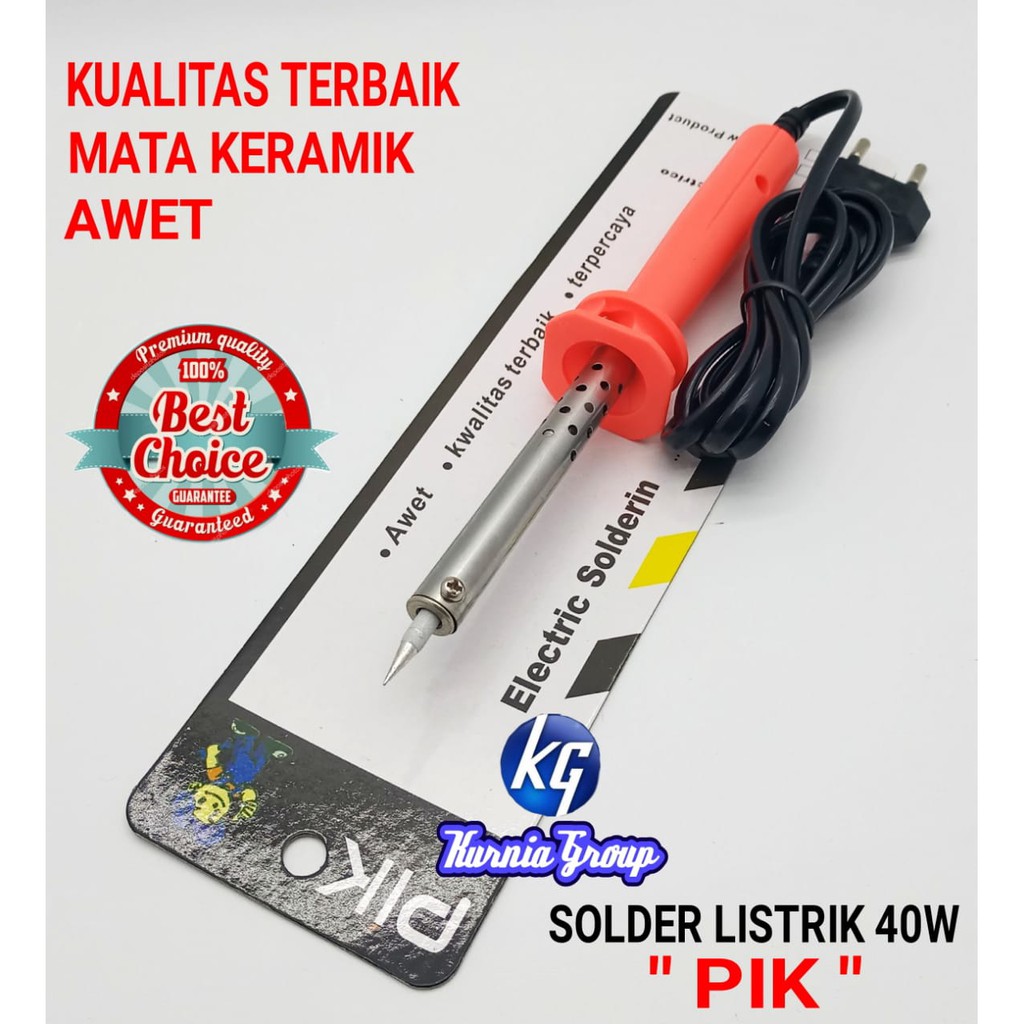 SOLDER LISTRIK PIK 40W MATA KERAMIC KUALITAS BAGUS SOLDERING IRON ALAT  PATRI SERVIS ELEKTRONIK 220V | Shopee Indonesia