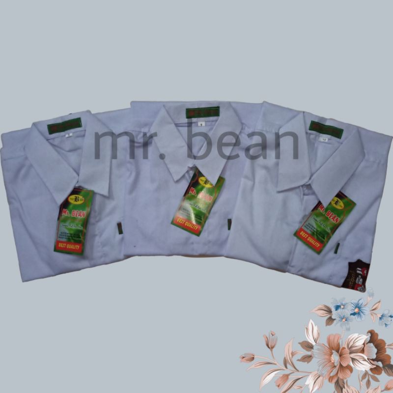 Jual Mr. Bean baju seragam sekolah sd lengan pendek ukuran 8-9-10-11-12-13  kelas 1,2,3,4,5,6 Indonesia|Shopee Indonesia