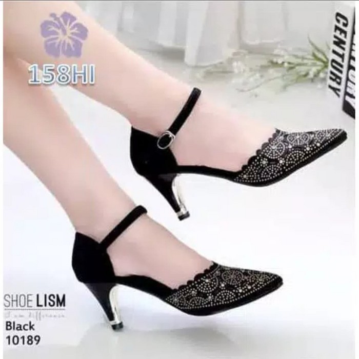 CM189 Sepatu Wanita Hak Rendah Mewah Sepatu Wanita Gio Saverino Alice V  High Heels Tali Manic (Js | Shopee Indonesia