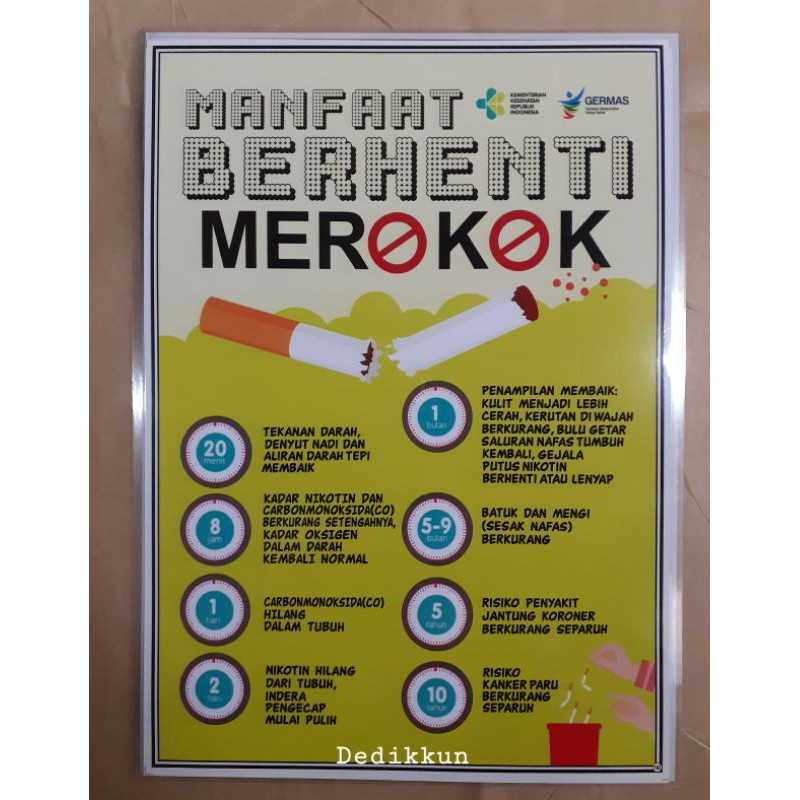 183) POSTER MANFAAT BERHENTI MEROKOK | Shopee Indonesia