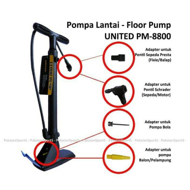 UNITED PVC POMPA SEPEDA BAHAN PLASTIK UNTUK SEPEDA DAN MOTOR RINGAN DAN  TAHAN LAMA | Shopee Indonesia