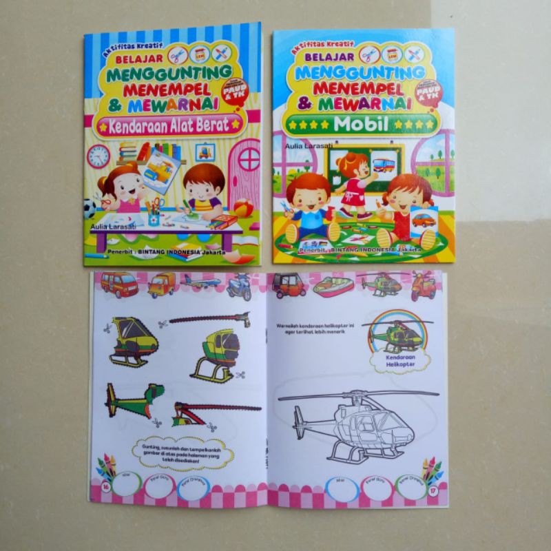 Buku Anak, buku belajar Menggunting Menempel dan Mewarnai | Shopee Indonesia