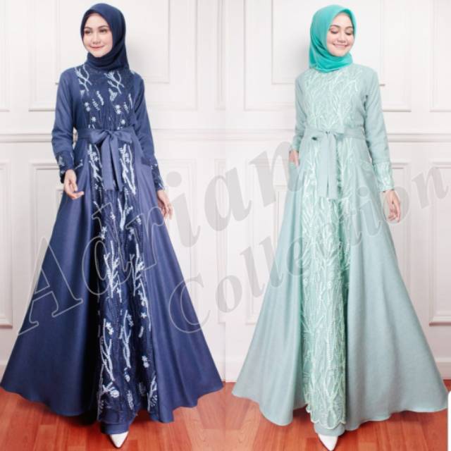 Gamis katun madina kombinasi tulle | Shopee Indonesia