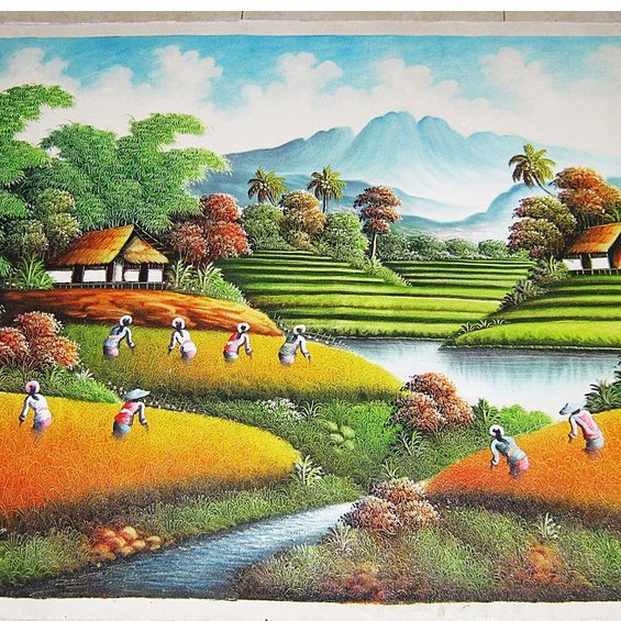 Jual Lukisan Panen Padi Dan Pemandangan Nuansa Mewah Model Terbaru Indonesia|Shopee Indonesia 565_X_565_jpg