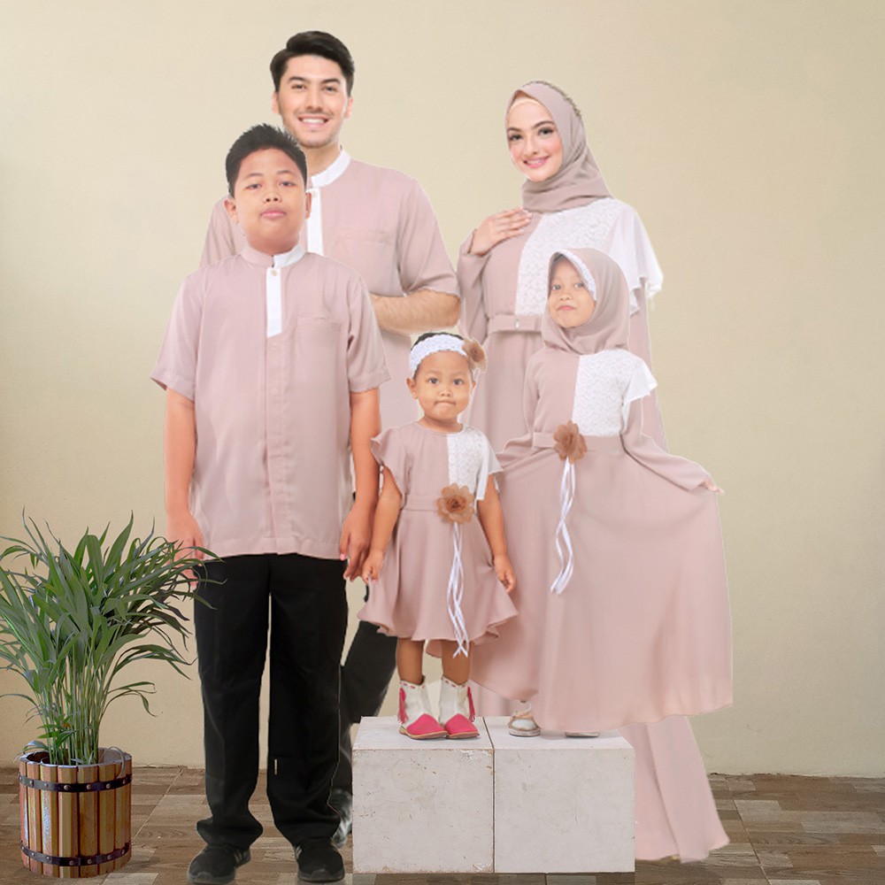 Jual Baju Keluarga Lebaran Seragam Aqiqah Kondangan Sarimbit Couple Family  Seragaman Pesta CQ1901 - Beige Indonesia|Shopee Indonesia