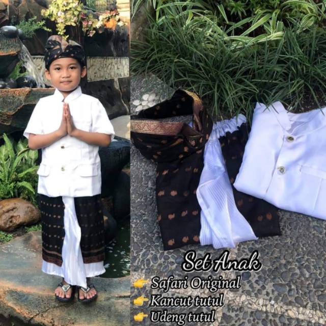 Jual Setelan safari anak ( baju sembahyang anak ) Indonesia|Shopee Indonesia
