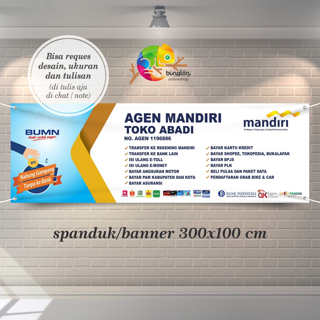 Jual Spanduk, Banner Agen Mandiri Ukuran Besar Indonesia|Shopee Indonesia