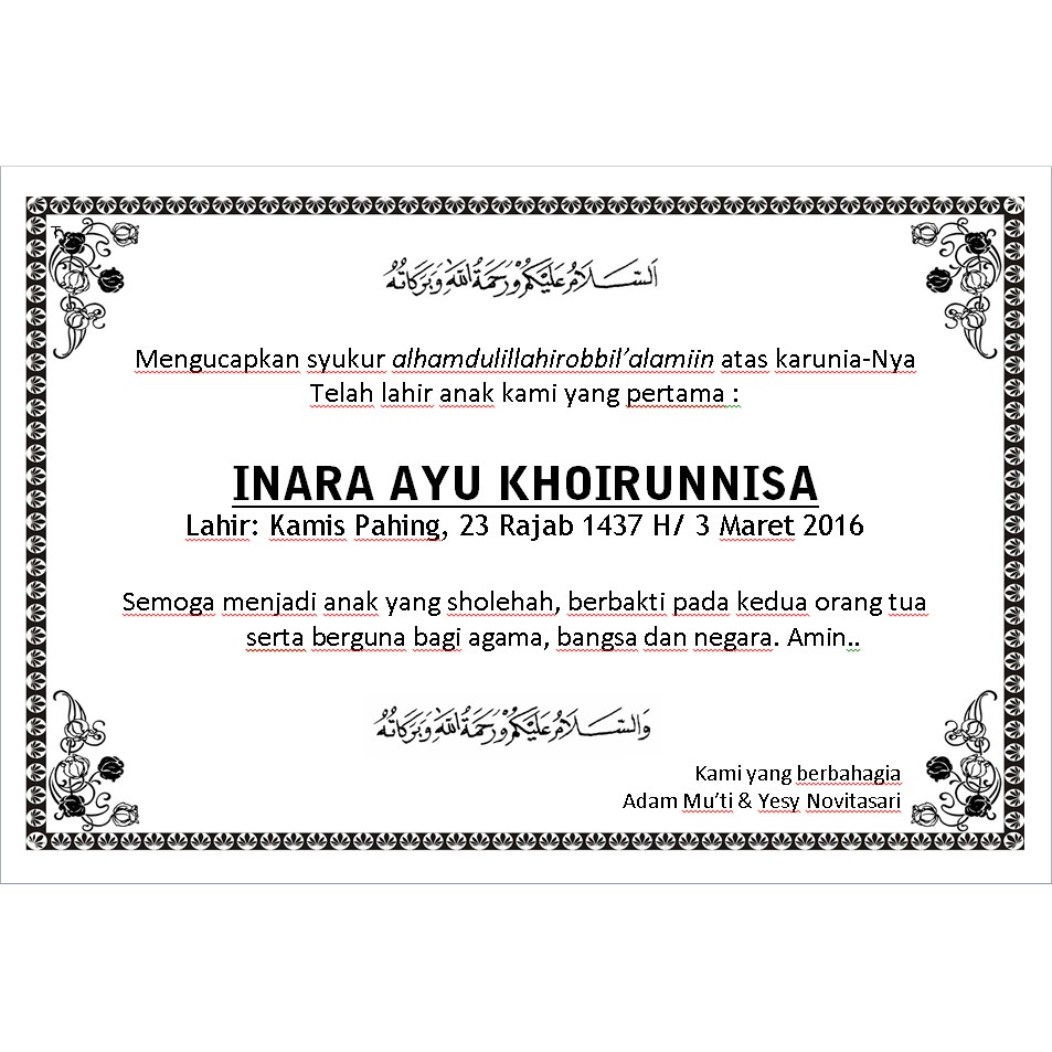 Jual kartu Nama - Kartu Puputan bayi - 100 pcs Indonesia|Shopee Indonesia