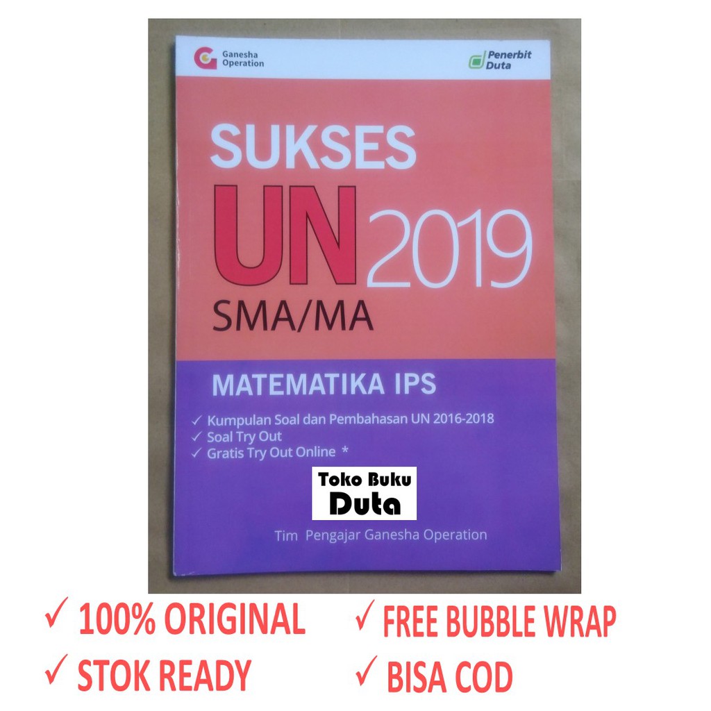 Buku Kumpulan Soal UN Matematika IPS SMA 2019 | Shopee Indonesia