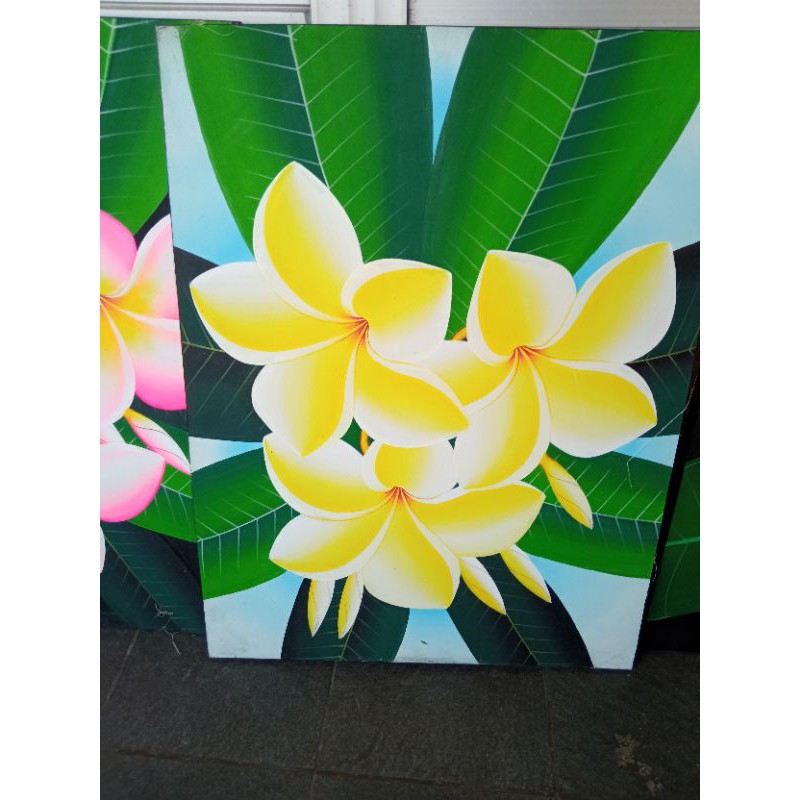 Lukisan kanvas Bali Jepun Bunga Kamboja Bali | Shopee Indonesia