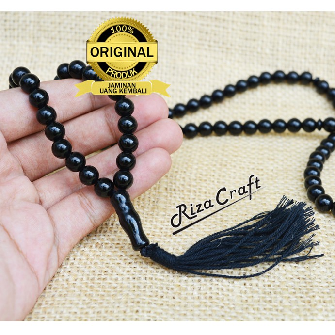 Tasbih Batu Akik Black Onyx Hitam Asli Alam Natural 99 Butir Unik Cantik |  Shopee Indonesia