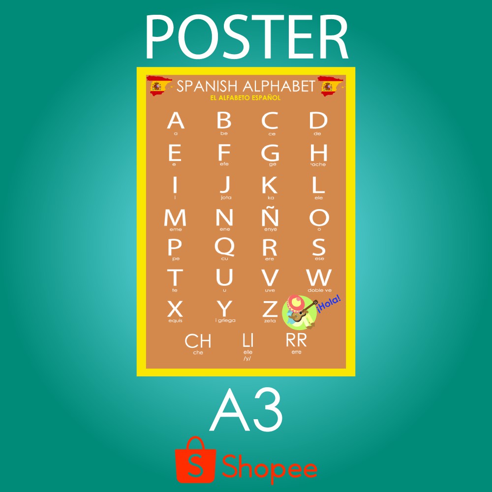 Poster Alfabet Spanyol Ukuran A3 - Bahasa Spanyol | Shopee Indonesia