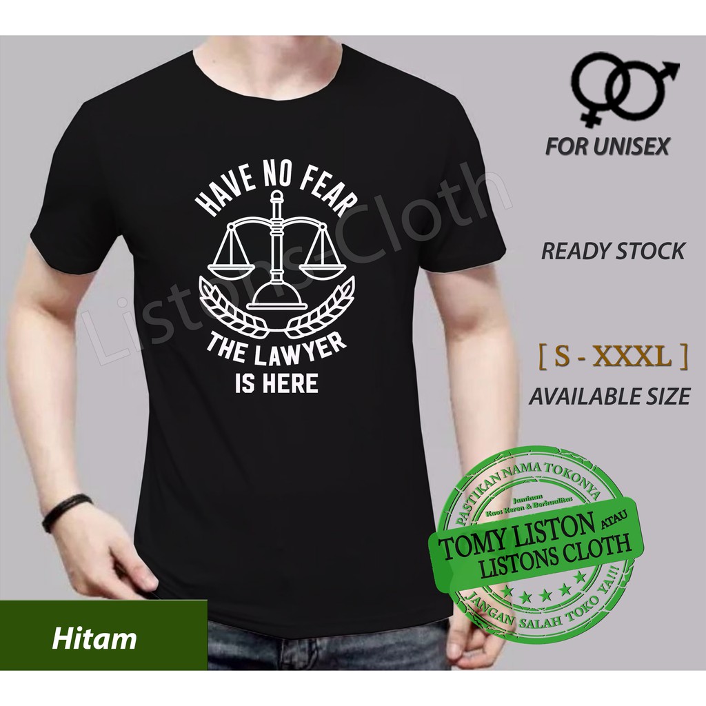 Jual kaos profesi baju pengacara have no fear the lawyer is here  Indonesia|Shopee Indonesia