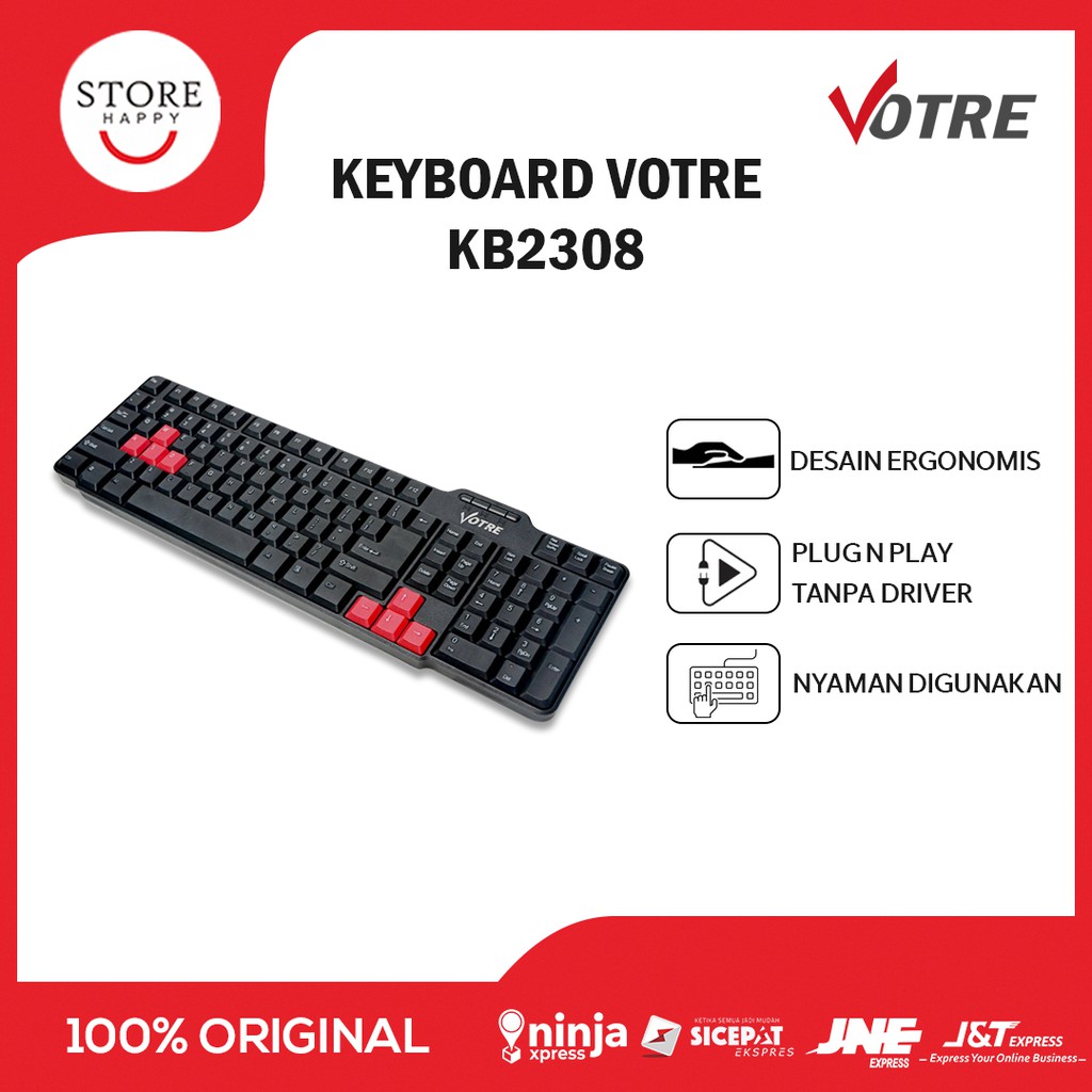 PAPAN KETIK VOTRE KB2308 KEYBOARD VOTRE USB PORT FOR PC ATAU LAPTOP MURAH  DAN BERKUALITAS | Shopee Indonesia