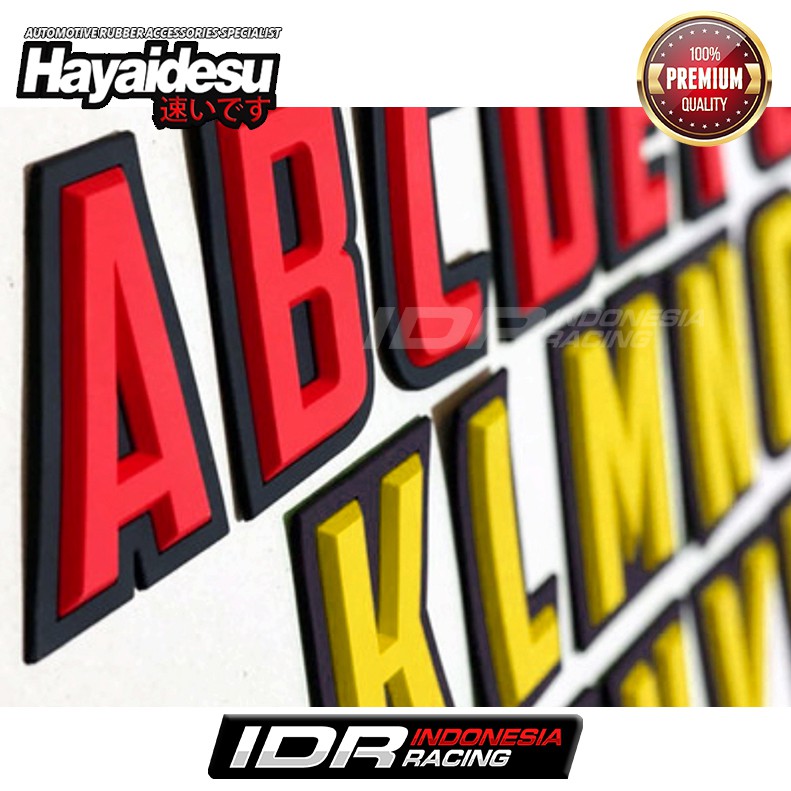 Stiker Huruf Nomor Hayaidesu Angka 3D Timbul Karet Aksesoris Variasi |  Shopee Indonesia