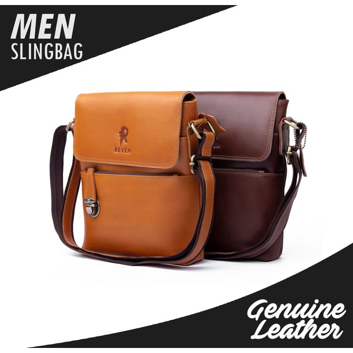 Tas selempang pria kulit asli REVEN ORIGINAL - TAS KULIT | Shopee Indonesia