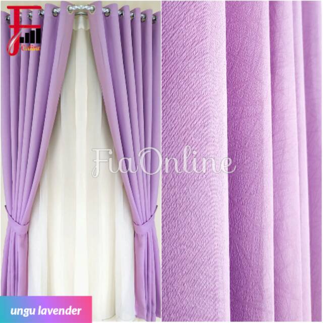 Gorden polos warna ungu lavender gorden jendela minimalis hordeng korden  bahan import tinggi 200 cm | Shopee Indonesia