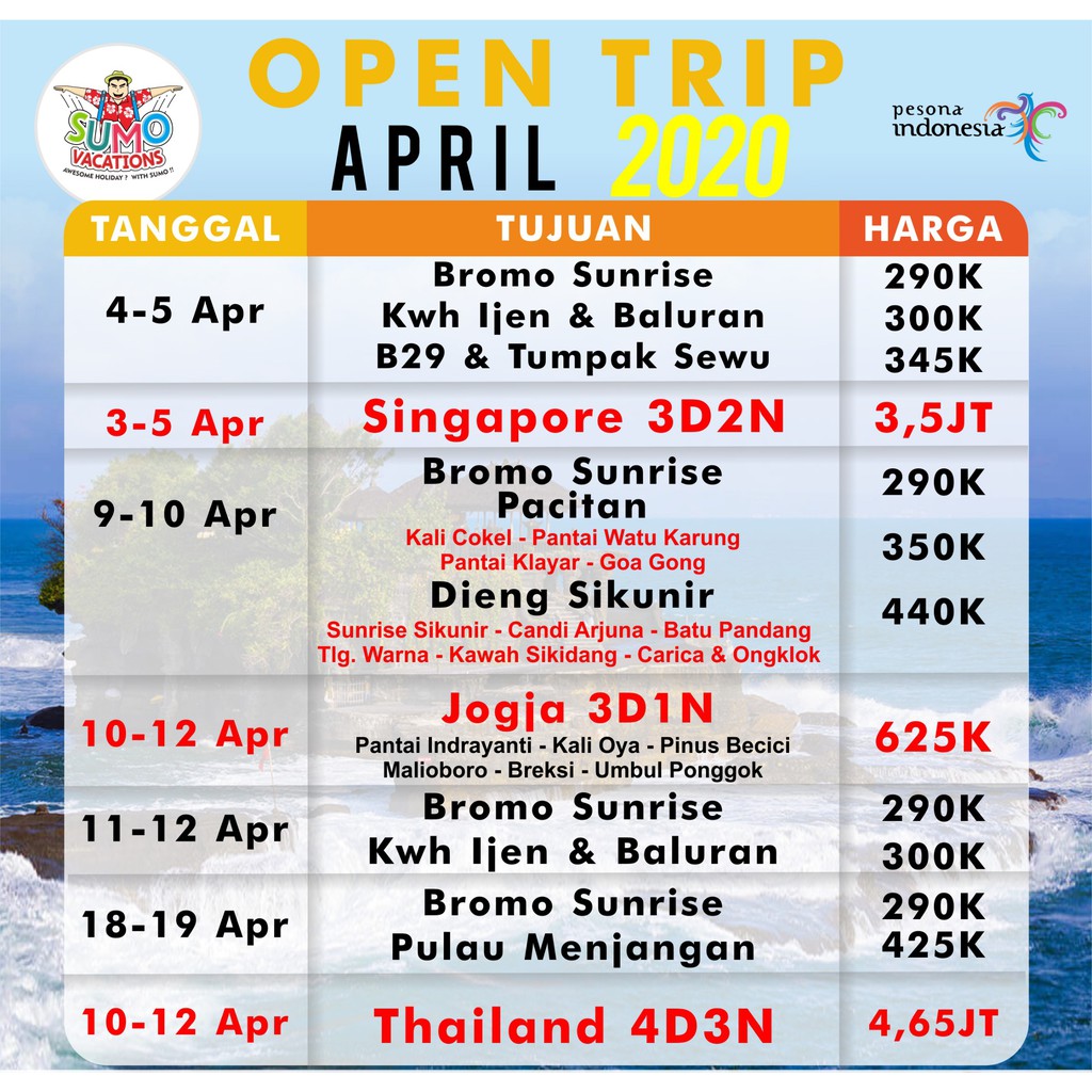 OPEN TRIP - Dieng Sikunir Start Gresik &amp; Surabaya | Shopee Indonesia