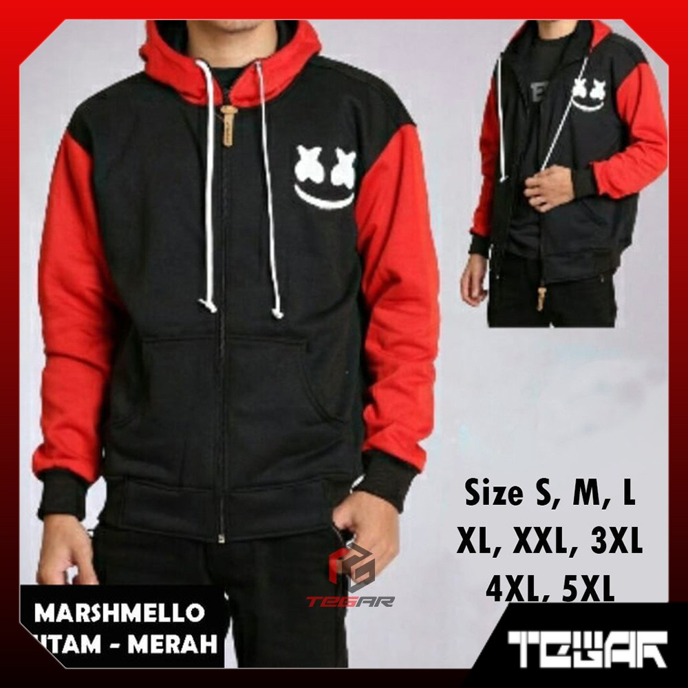 Jaket MARSHMELLO Hitam Merah BIG Size S M L XL XXL 3XL 4XL 5XL | Shopee  Indonesia