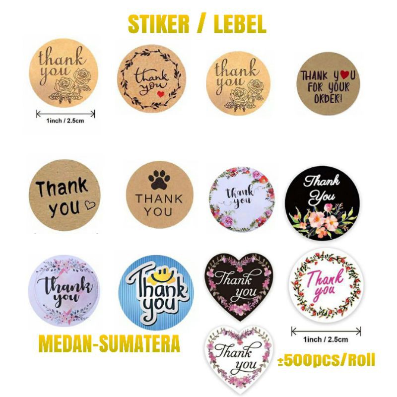 Jual ±500Pcs (1 Roll) , Stiker Ucapan Terima Kasih / Lebel Thank You Indonesia|Shopee Indonesia 800_X_800_jpg