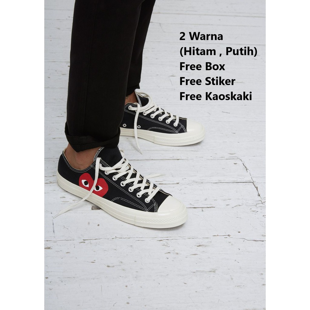 Sepatu Converse x CDG Love Hitam Putih Grade Ori | Shopee Indonesia