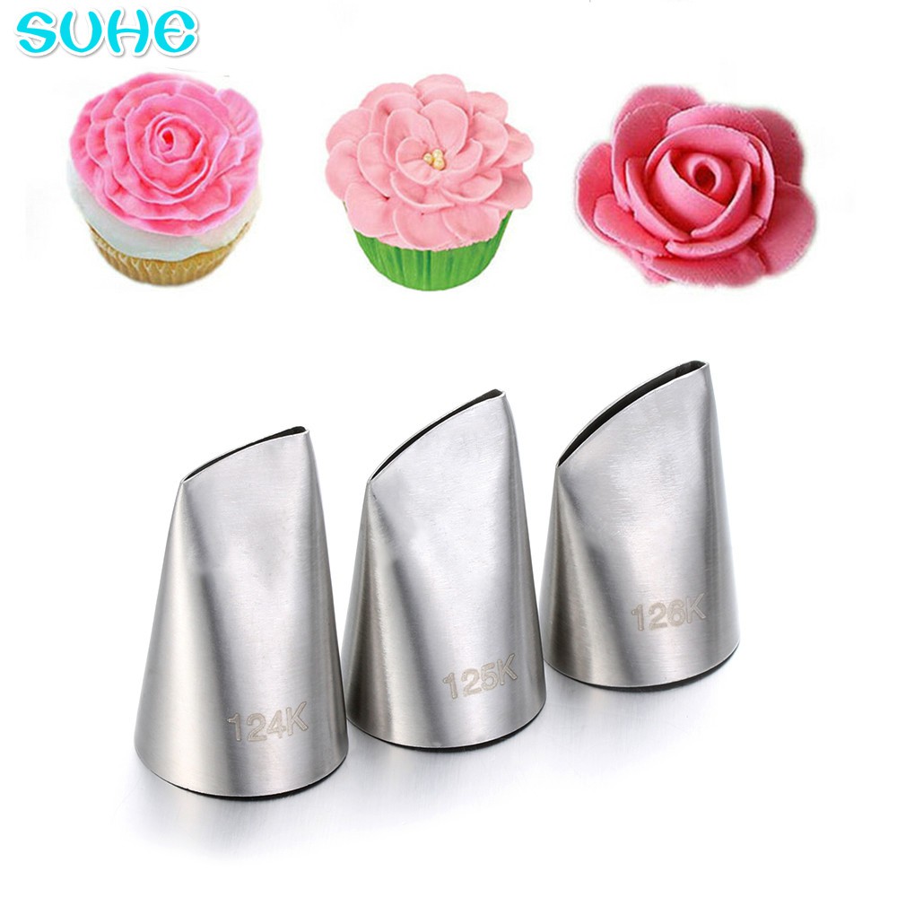 Suhe 3Pcs DIY Spuit Piping dengan Bahan Stainless Steel dan Bentuk Bunga  Mawar untuk Hiasan Kue | Shopee Indonesia
