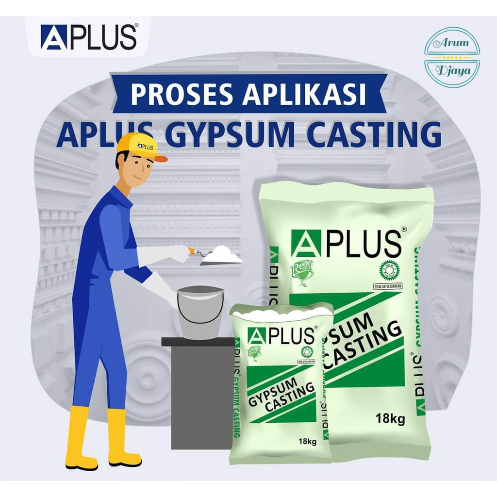 Gypsum APlus Casting - Semen Gypsum A plus Gipsum - Cetak List Plafon 1kg |  Shopee Indonesia