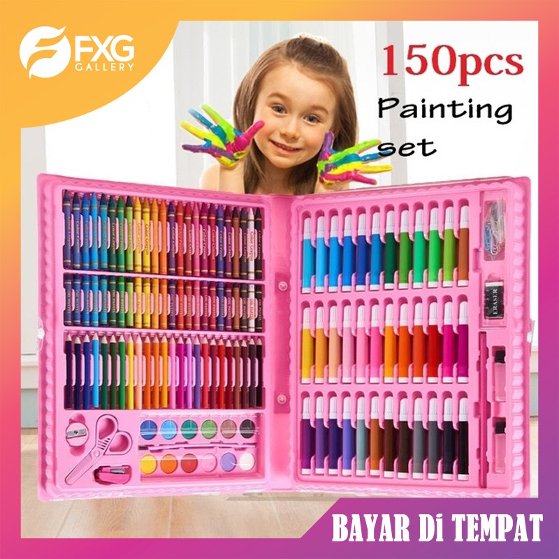 Jual Restock Fxg - 150Pcs Crayon Set Alat Gambar Alat Tulis & Lukis Menggambar Melukis Anak Atk06 Cod Indonesia|Shopee Indonesia 800_X_800_jpg