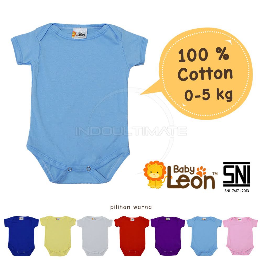 Jual Baby Leon Baju Bayi 100% Katun Dingin BC-01 pakaian kaos jumsuit  jumper bayi newborn laki laki Indonesia|Shopee Indonesia