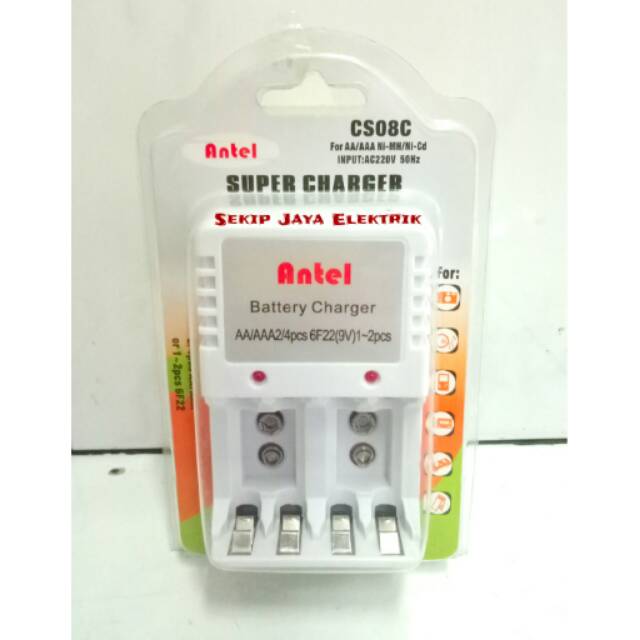 Super Charger Baterai Cas 4 Slot AA AAA dan Petak 9v Antel | Shopee  Indonesia