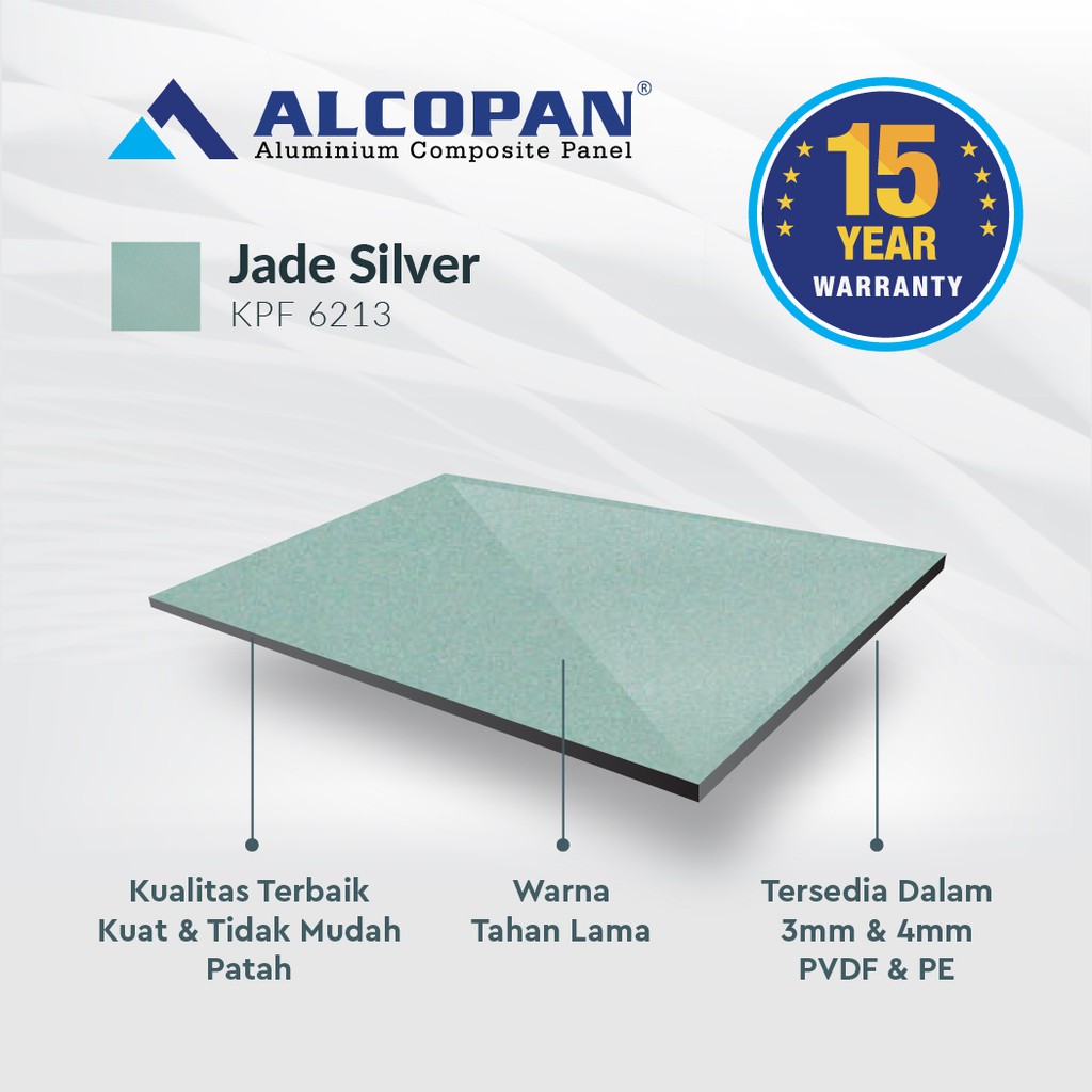 ACP Alcopan Jade Silver 4mm PVDF Outdoor Aluminium Composite Panel | Shopee  Indonesia