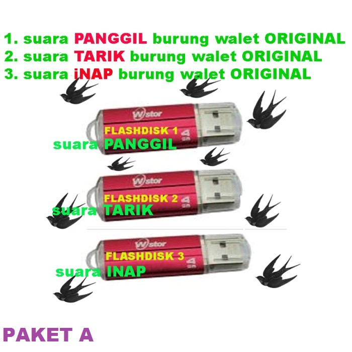 Jual SUARA PANGGIL, TARIK, INAP dan CEK LOKASI BURUNG WALET 3 flashdisk  3suara Indonesia|Shopee Indonesia